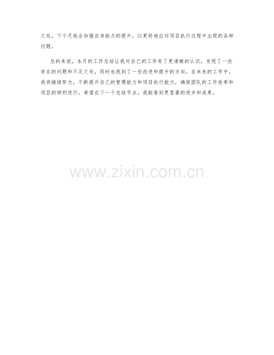 项目管理经理月度工作总结.docx_第2页