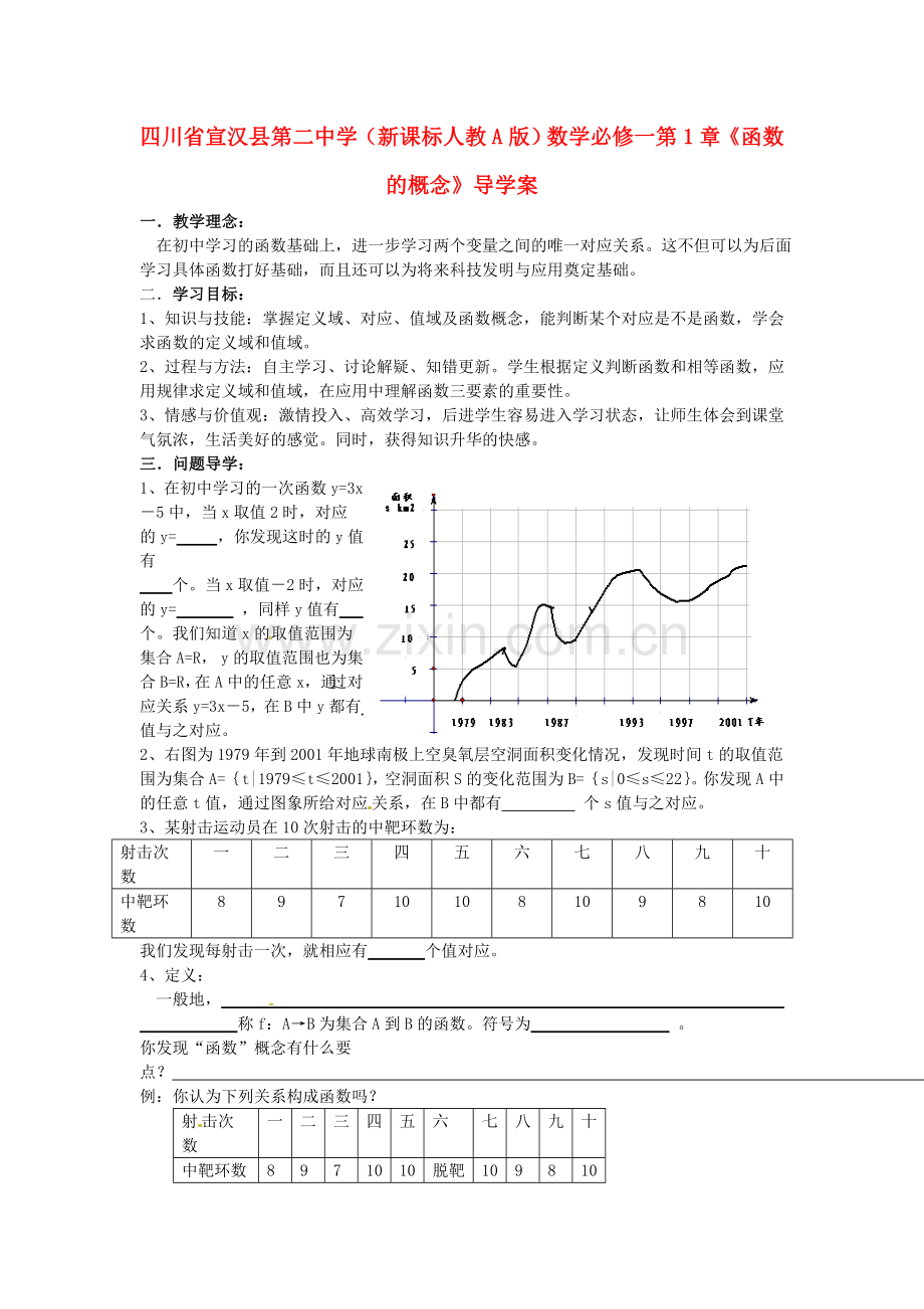 2018人教A版数学必修一第1章《函数的概念》导学案.docx_第1页