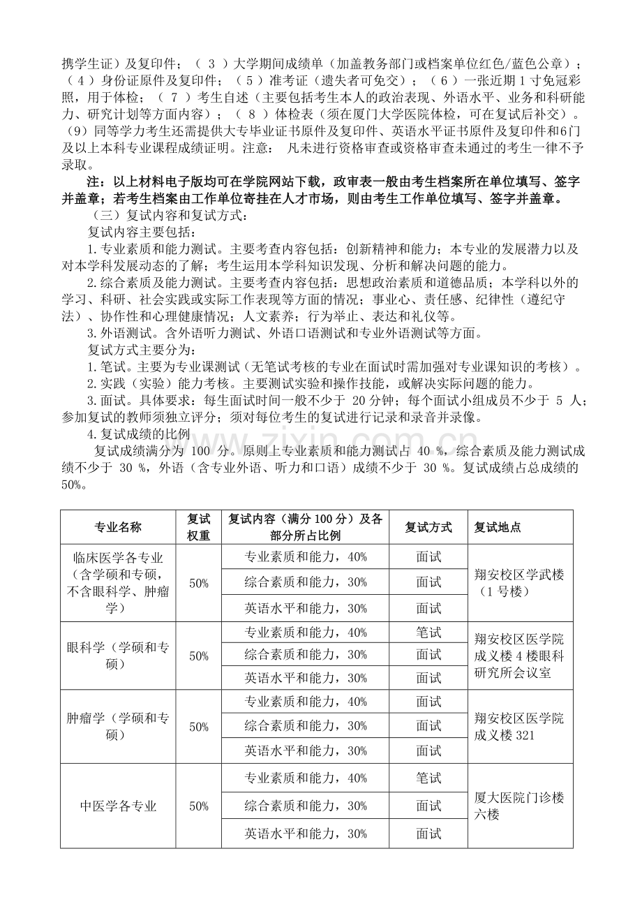 厦门大学医学院硕士研究生复试.doc_第2页