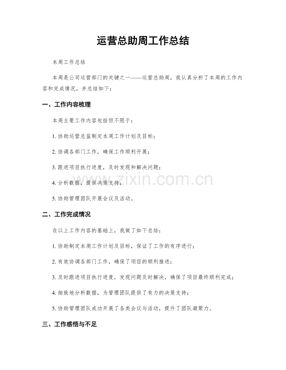 运营总助周工作总结.docx_第1页