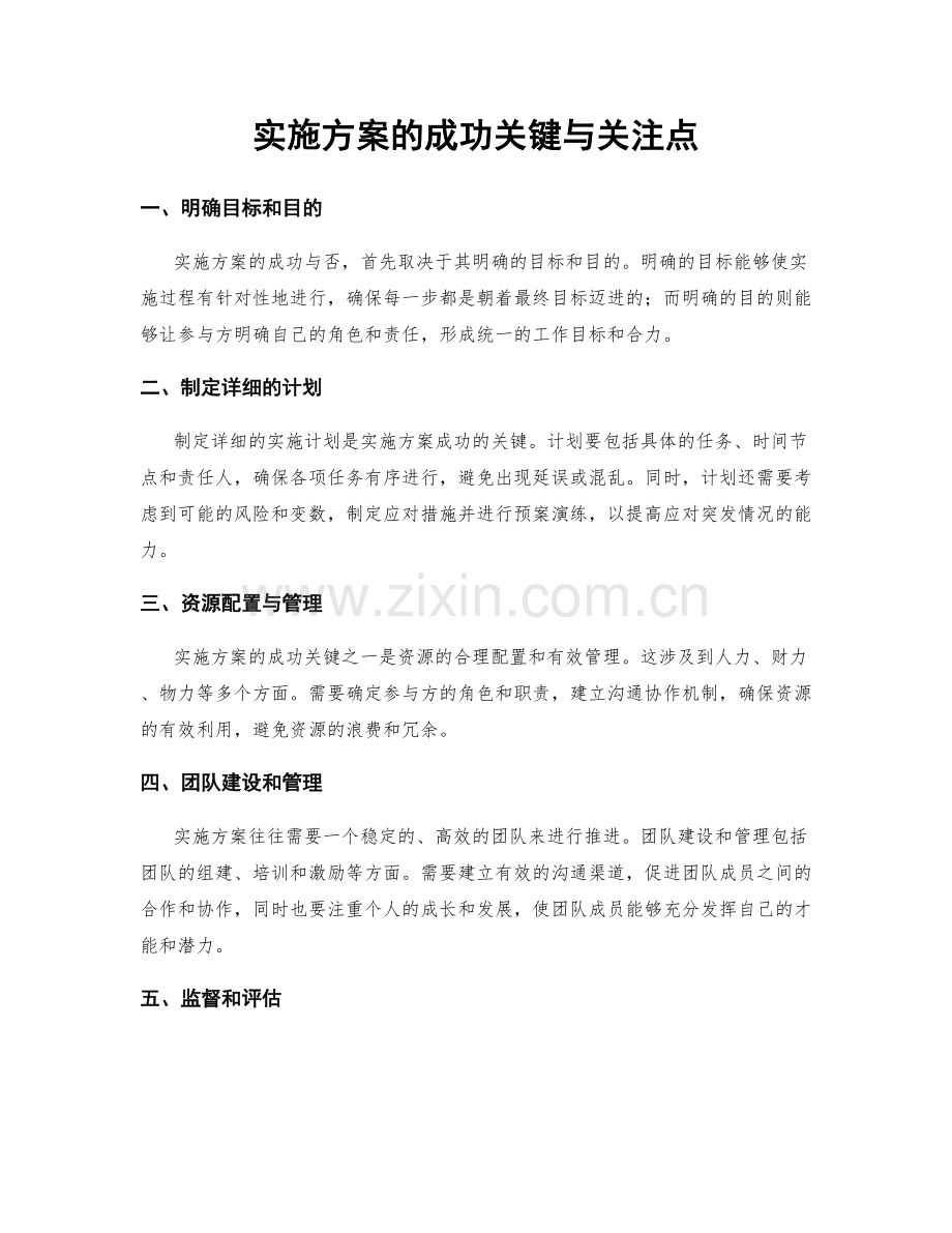 实施方案的成功关键与关注点.docx_第1页