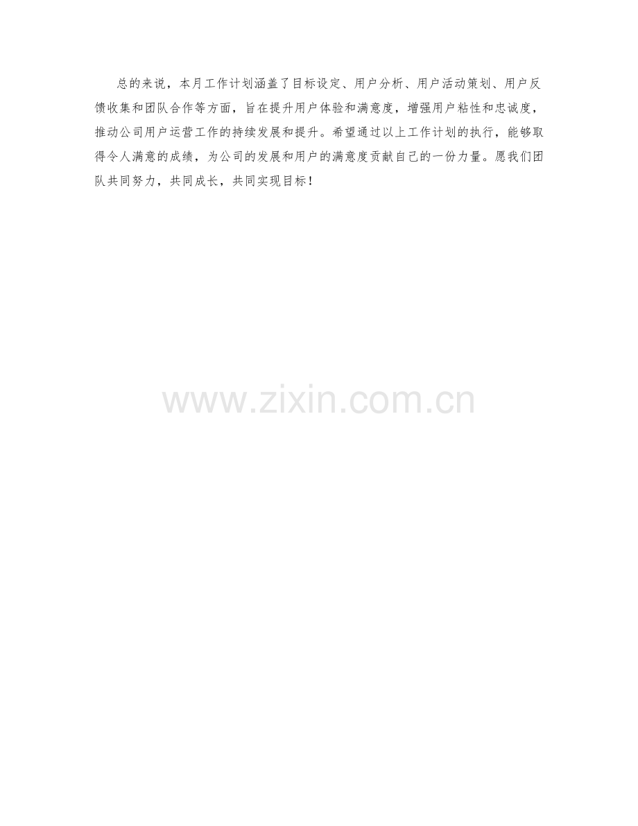 用户运营经理月度工作计划.docx_第2页