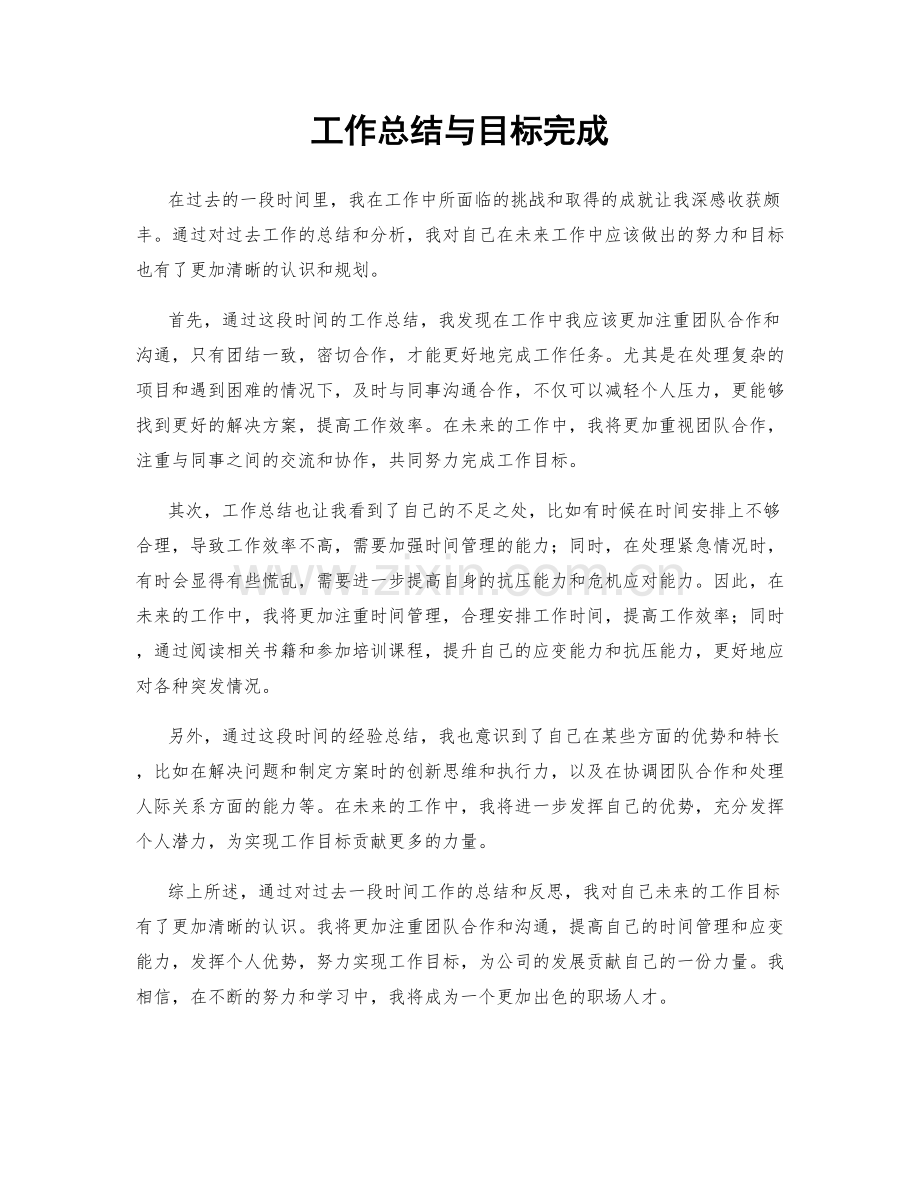 工作总结与目标完成.docx_第1页