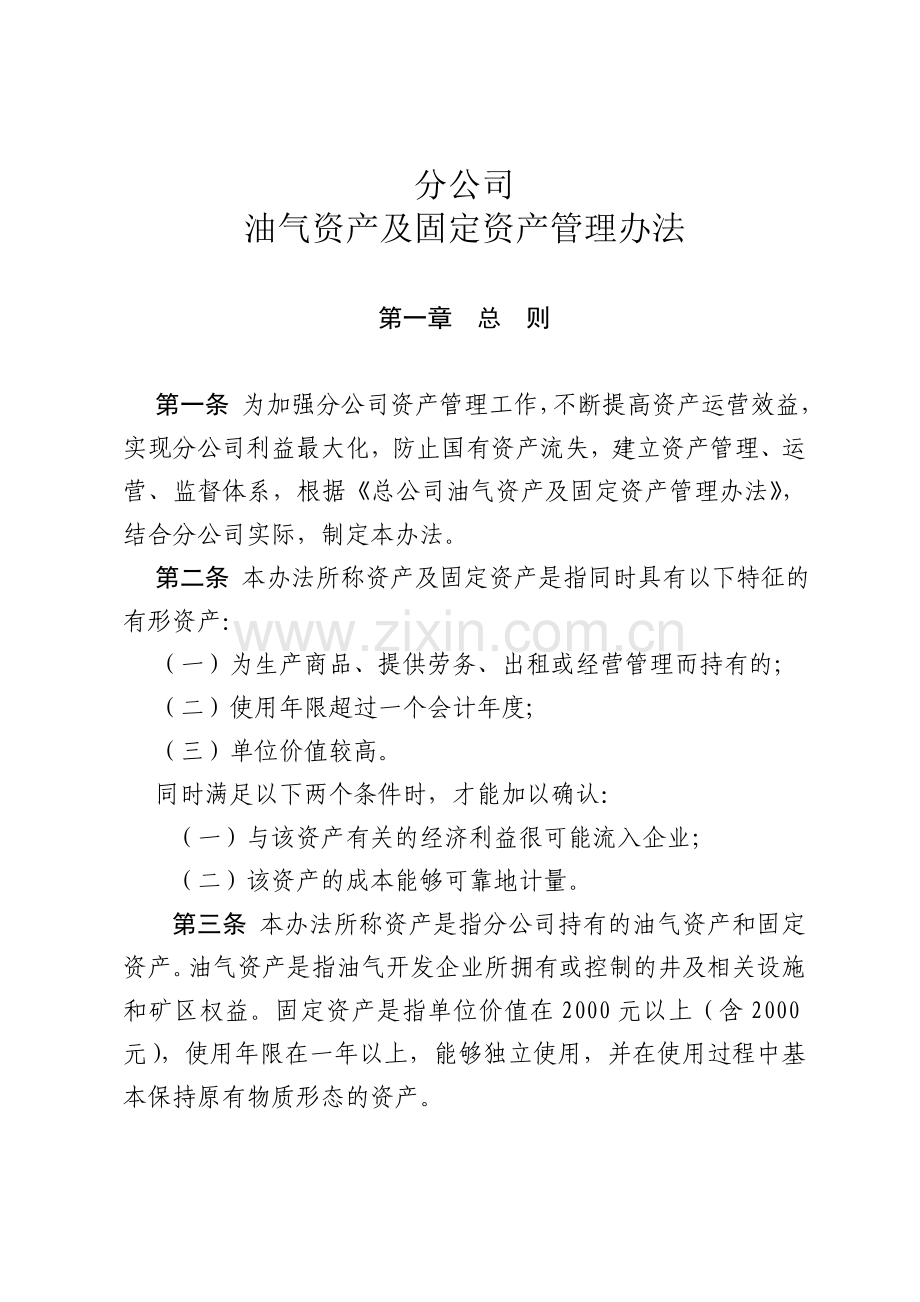 分公司资产及固定资产管理办法.doc_第1页