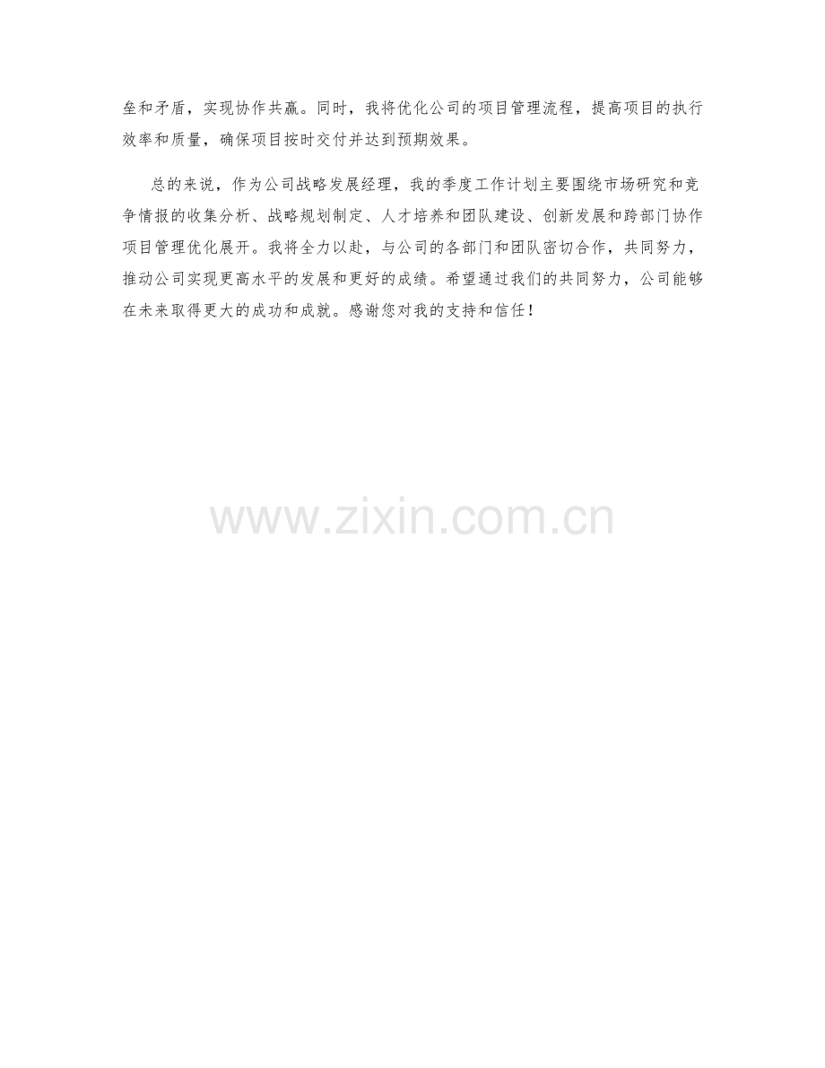 公司战略发展经理季度工作计划.docx_第2页