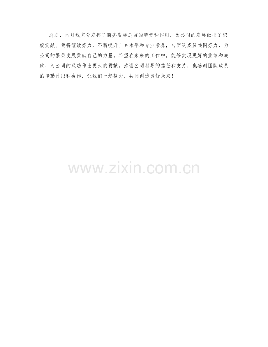 商务发展总监月度工作总结.docx_第2页