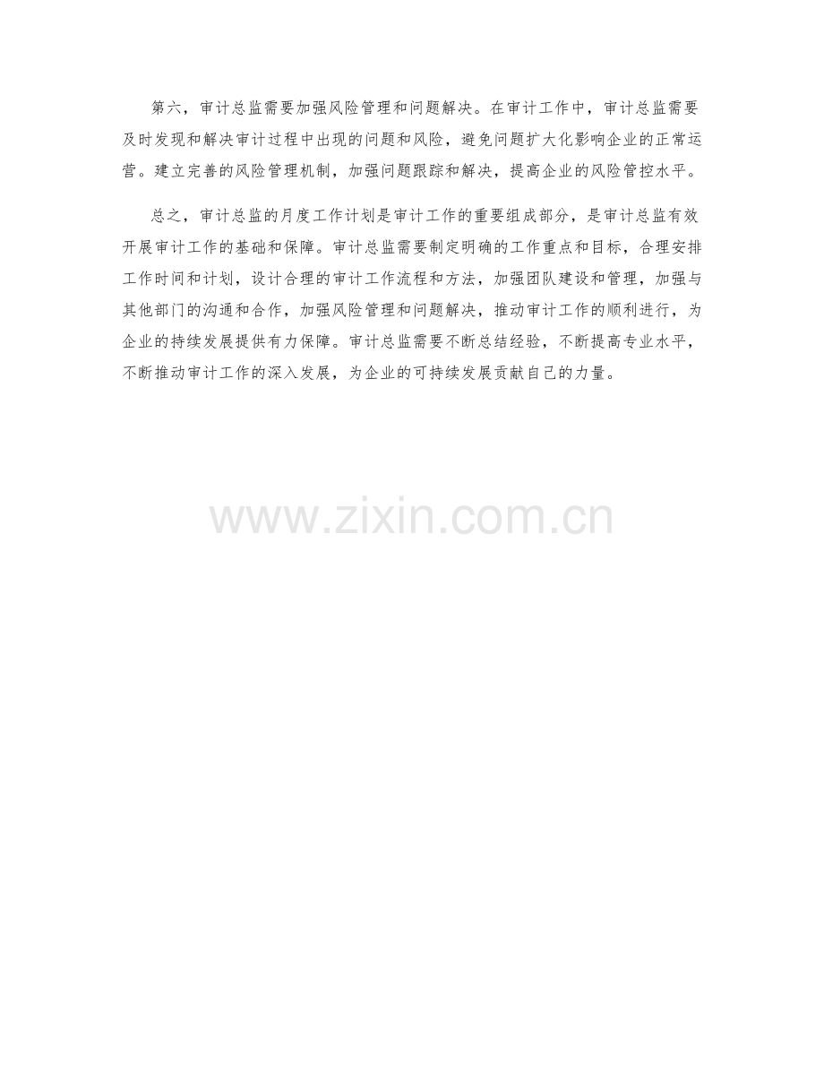 审计总监月度工作计划.docx_第2页