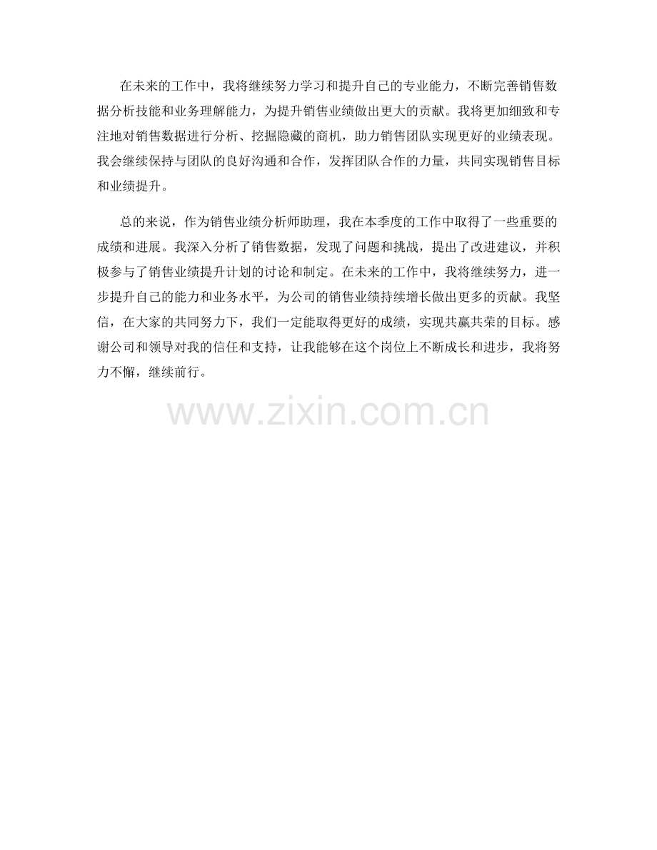 销售业绩分析师助理季度工作总结.docx_第2页