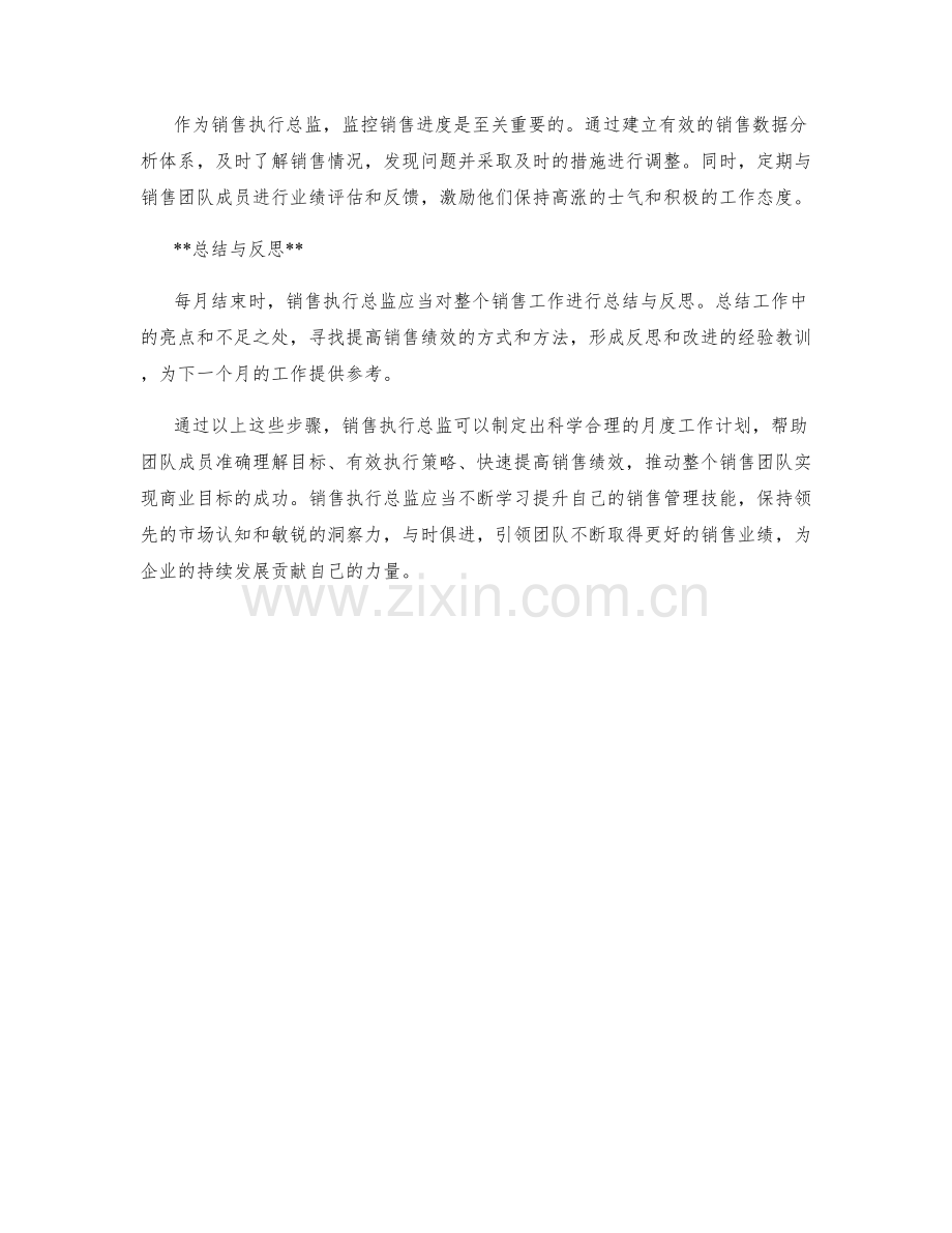 销售执行总监月度工作计划.docx_第2页