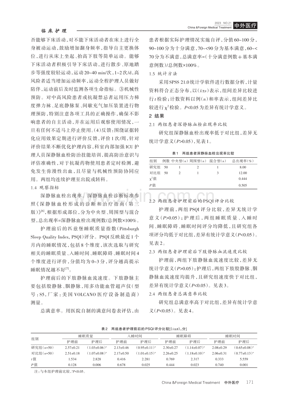 i-PARIHS概念框架下的集束化护理在ICU重症患者中对深静脉血栓及PSQI评分的价值.pdf_第3页