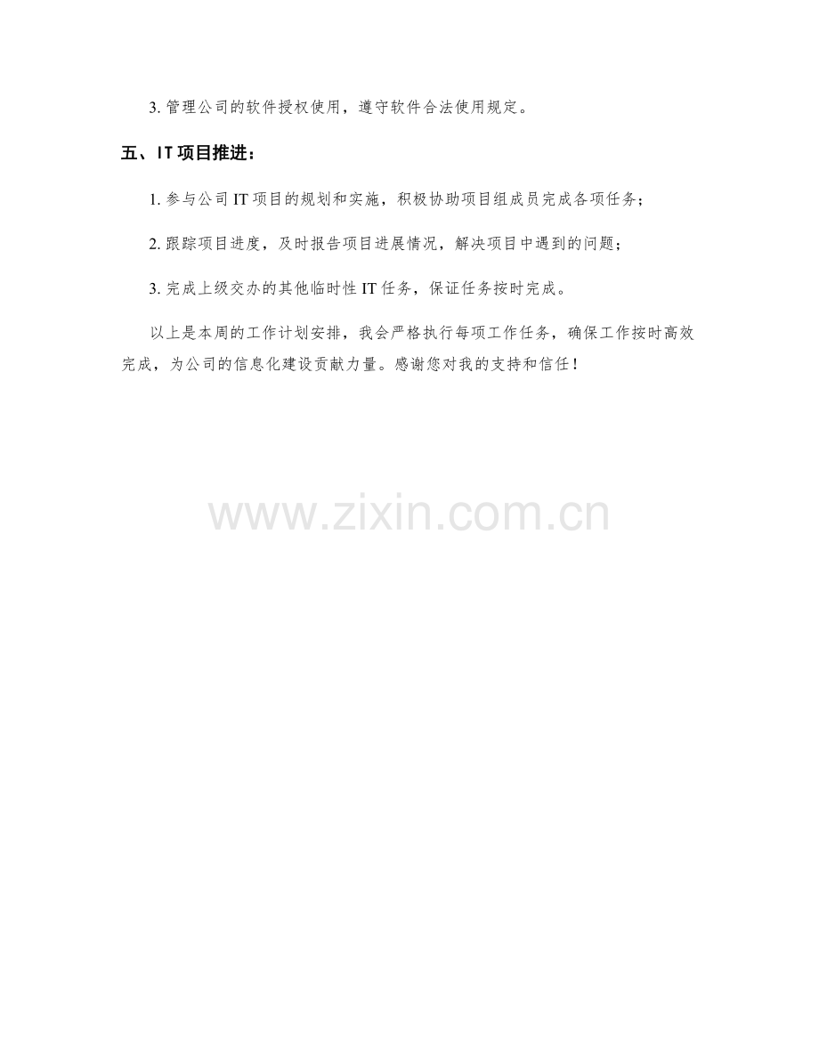 IT专员周工作计划.docx_第2页