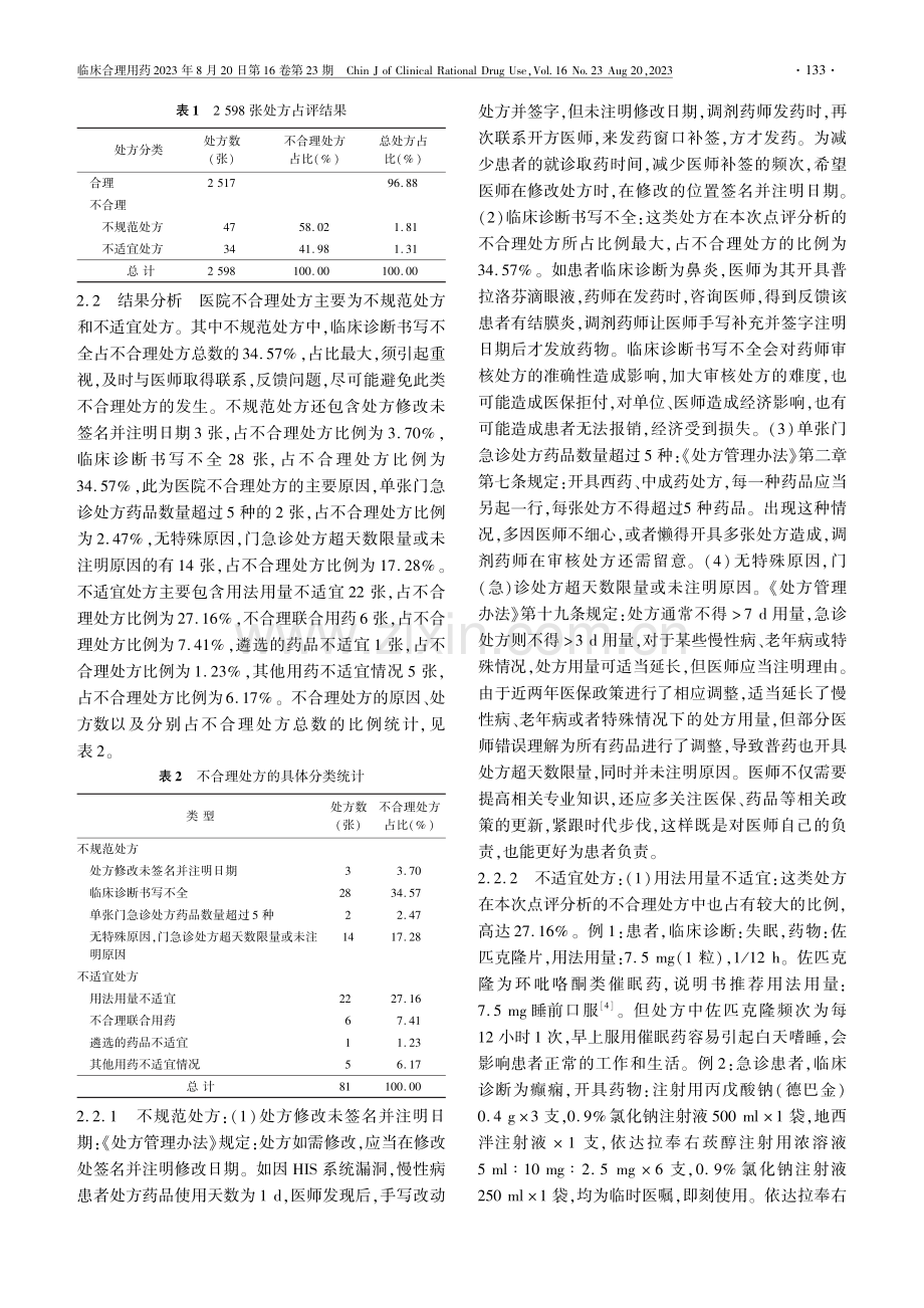 医院2021年6—10月门（急）诊处方点评及分析.pdf_第2页