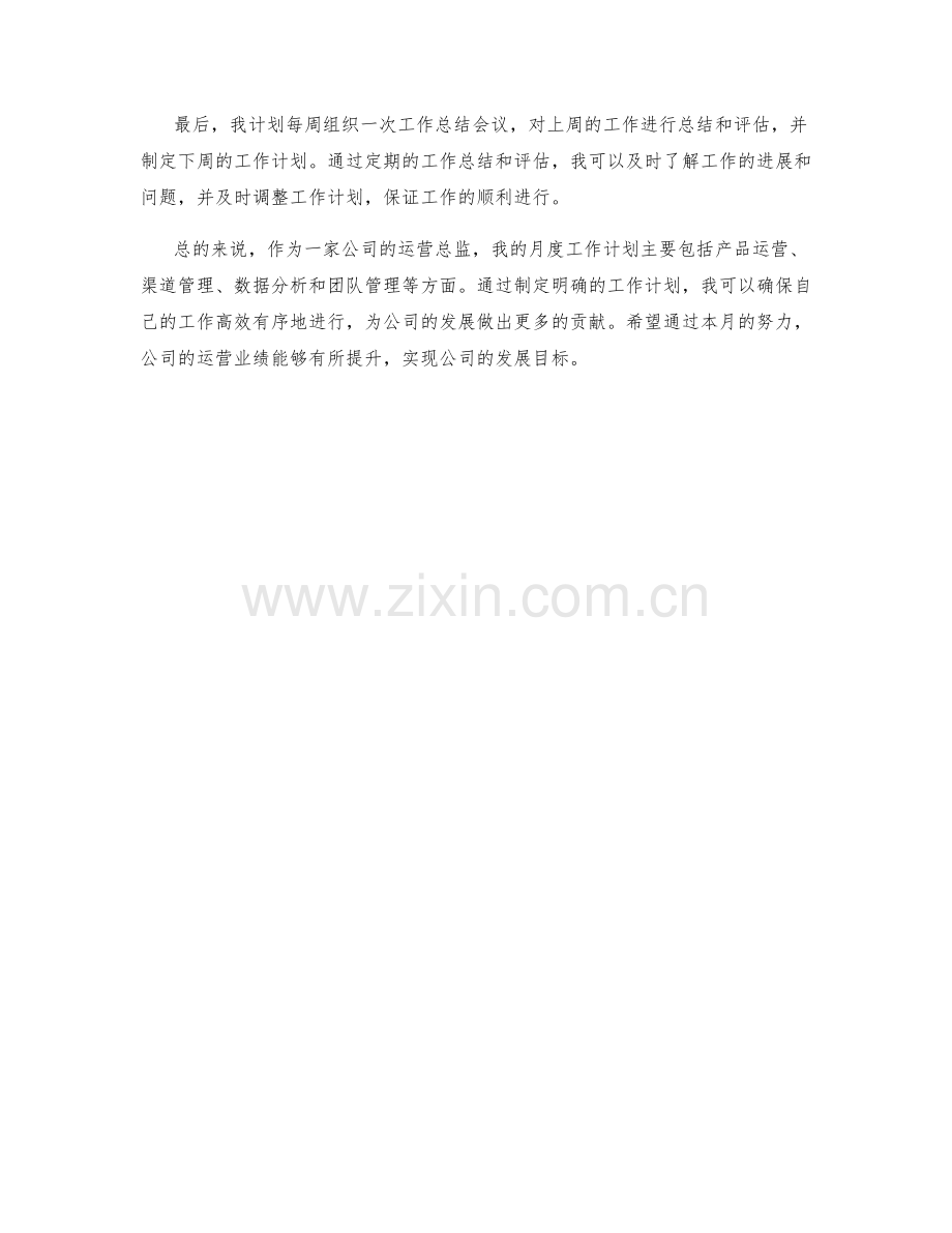 运营总监个人月度工作计划.docx_第2页