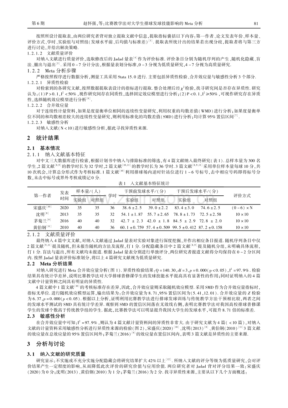 比赛教学法对大学生排球发球技能影响的Meta分析.pdf_第2页