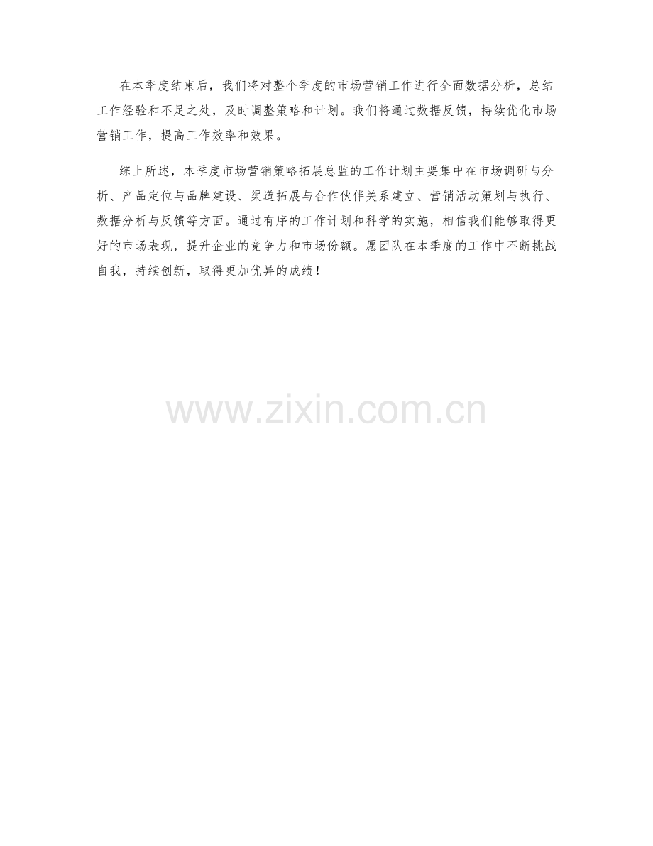 市场营销策略拓展总监季度工作计划.docx_第2页