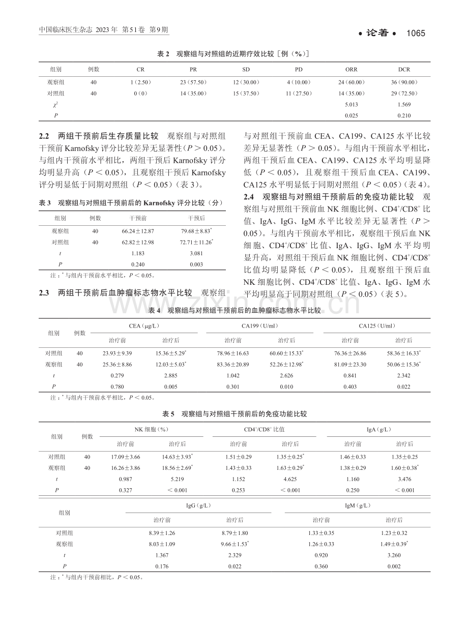 贝伐珠单抗联合化疗对晚期结直肠癌患者的近远期疗效及肿瘤标志物和免疫功能的影响.pdf_第3页