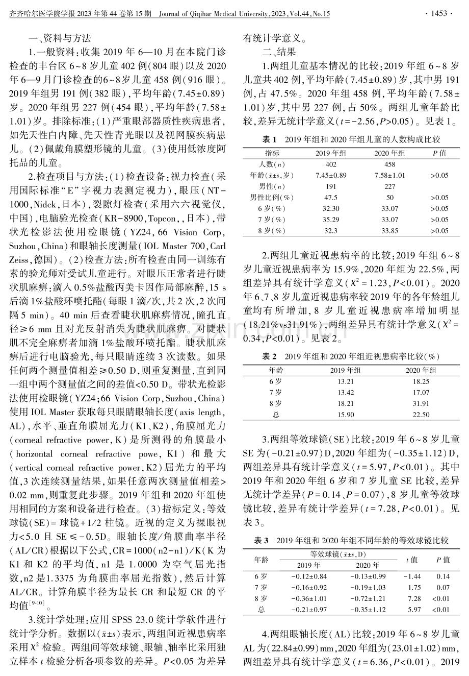 北京市丰台区6-8岁儿童屈光参数临床分析.pdf_第2页