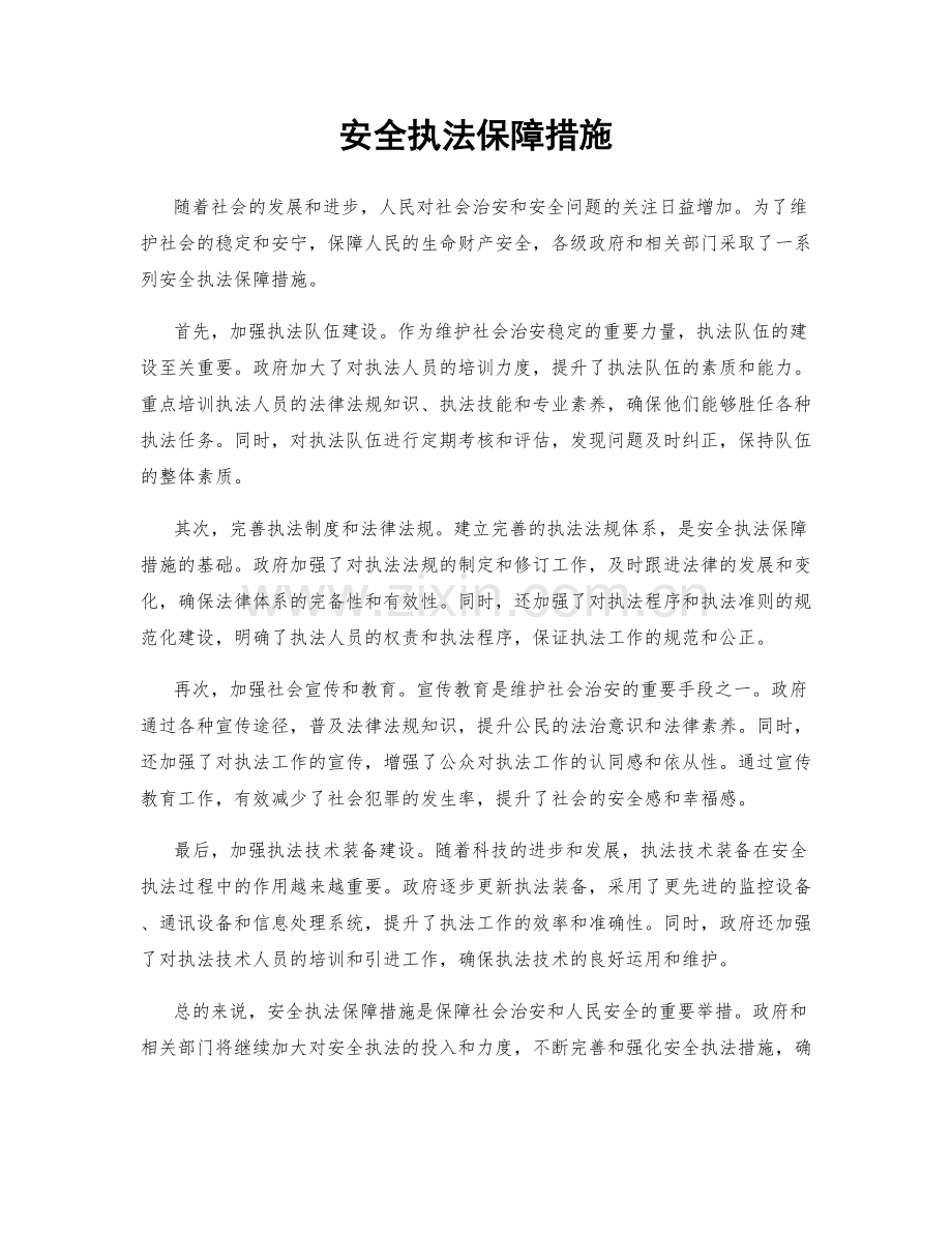 安全执法保障措施.docx_第1页