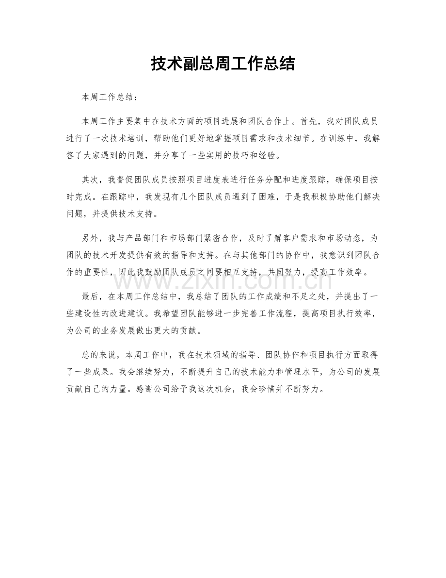 技术副总周工作总结.docx_第1页