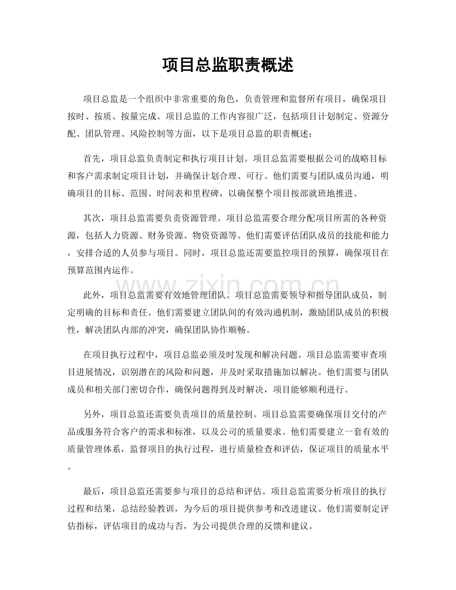 项目总监职责概述.docx_第1页