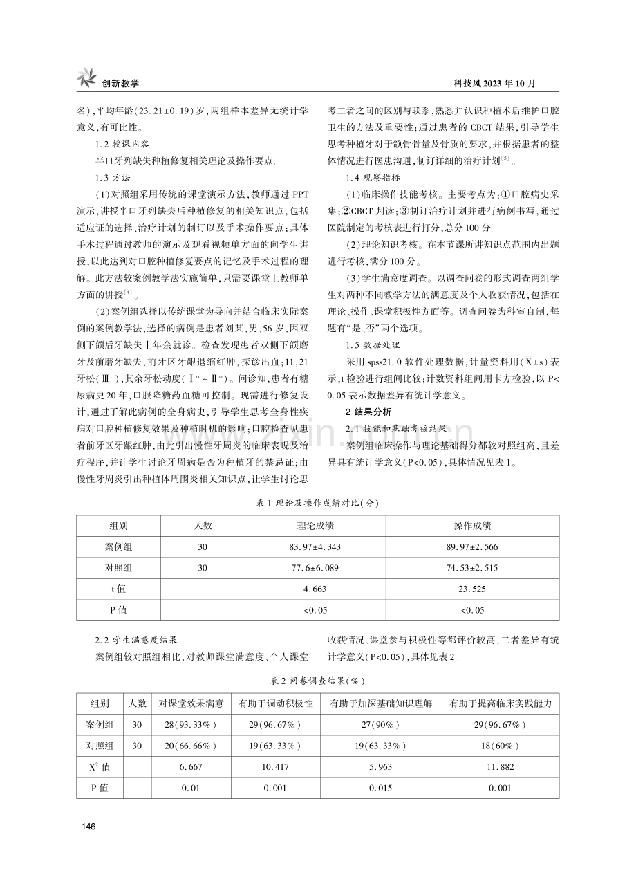 案例教学法在口腔种植科教学中的应用.pdf_第2页