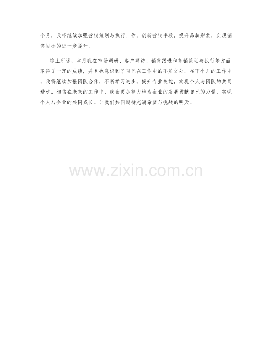 企业营销专员月度工作总结.docx_第2页