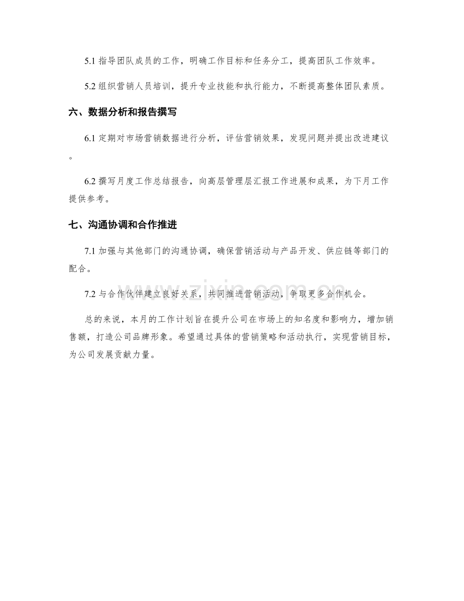 营销总监月度工作计划.docx_第2页