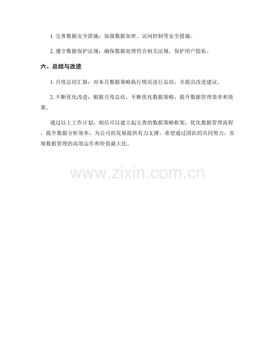 数据策略月度工作计划.docx_第2页