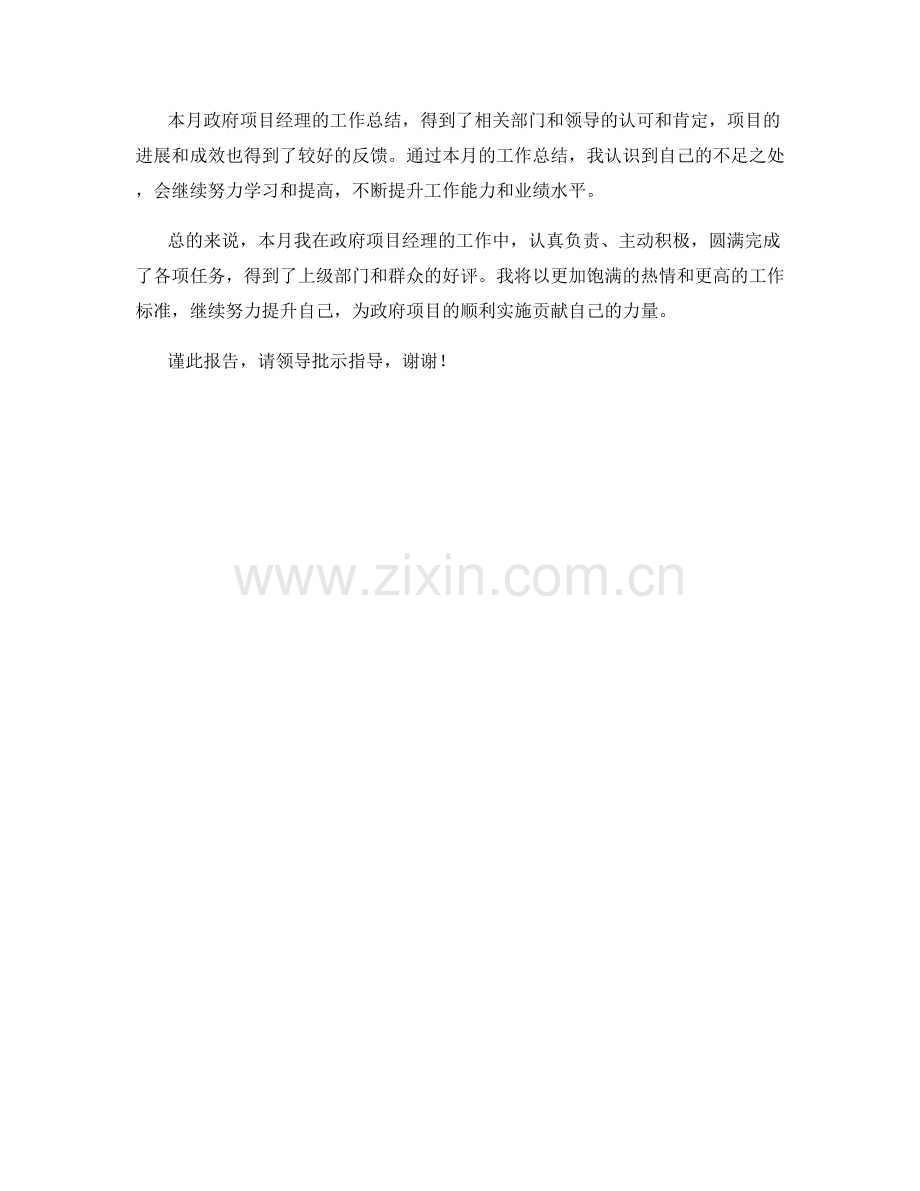 政府项目经理月度工作总结.docx_第2页