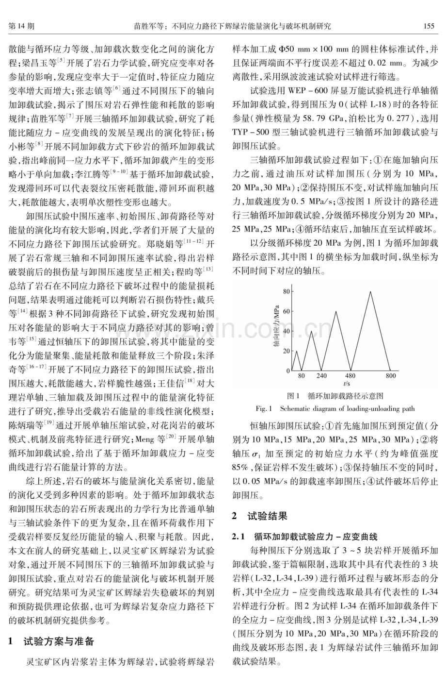 不同应力路径下辉绿岩能量演化与破坏机制研究.pdf_第2页