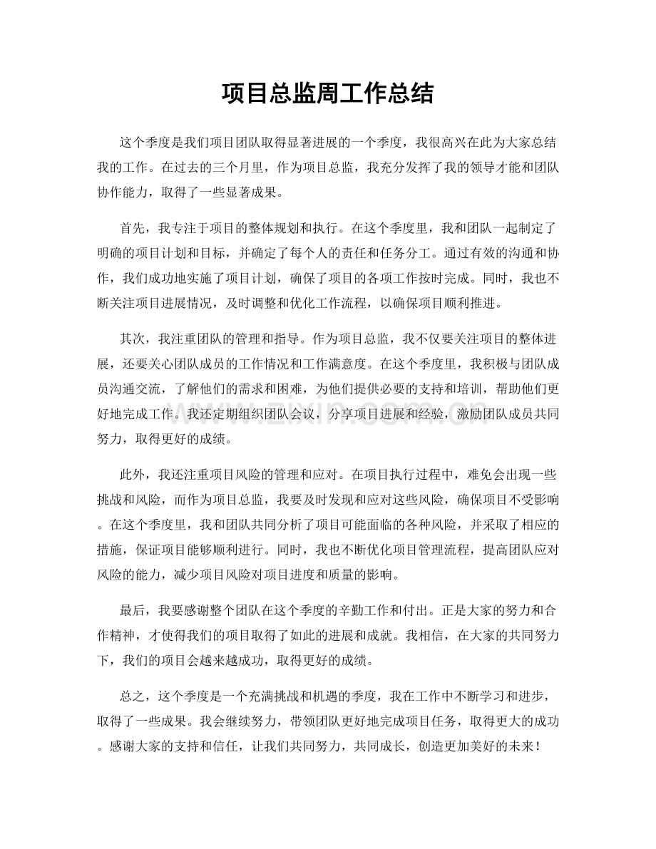 项目总监周工作总结.docx_第1页