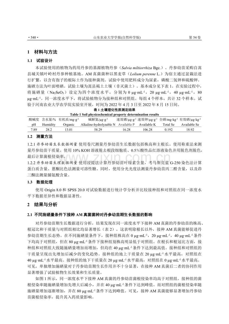 不同施硒量接种AM真菌对丹参幼苗期生理指标的影响.pdf_第2页