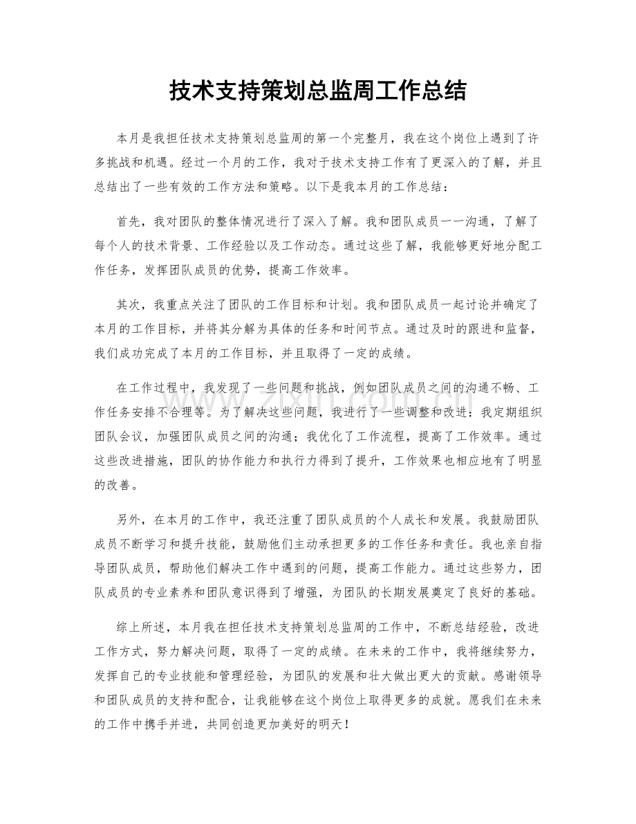 技术支持策划总监周工作总结.docx_第1页