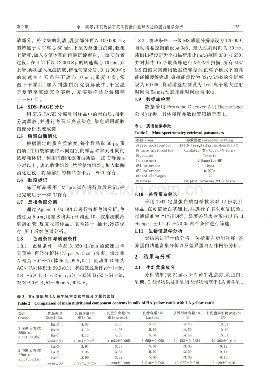 不同海拔下黄牛乳蛋白差异表达的蛋白组学分析.pdf_第3页