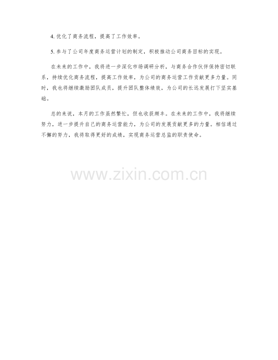 商务运营总监月度工作总结.docx_第2页