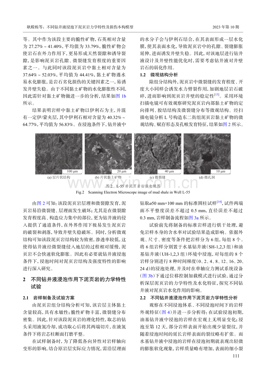 不同钻井液浸泡下泥页岩力学特性及损伤本构模型.pdf_第3页