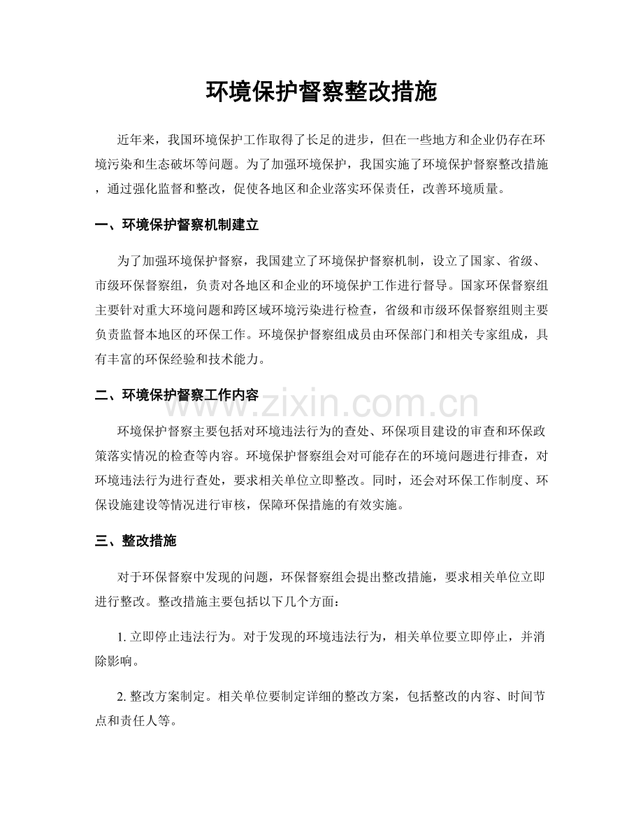 环境保护督察整改措施.docx_第1页