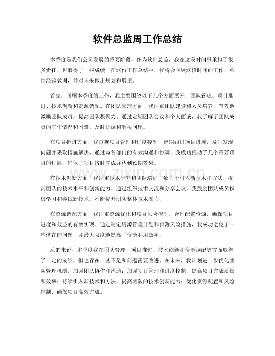 软件总监周工作总结.docx_第1页