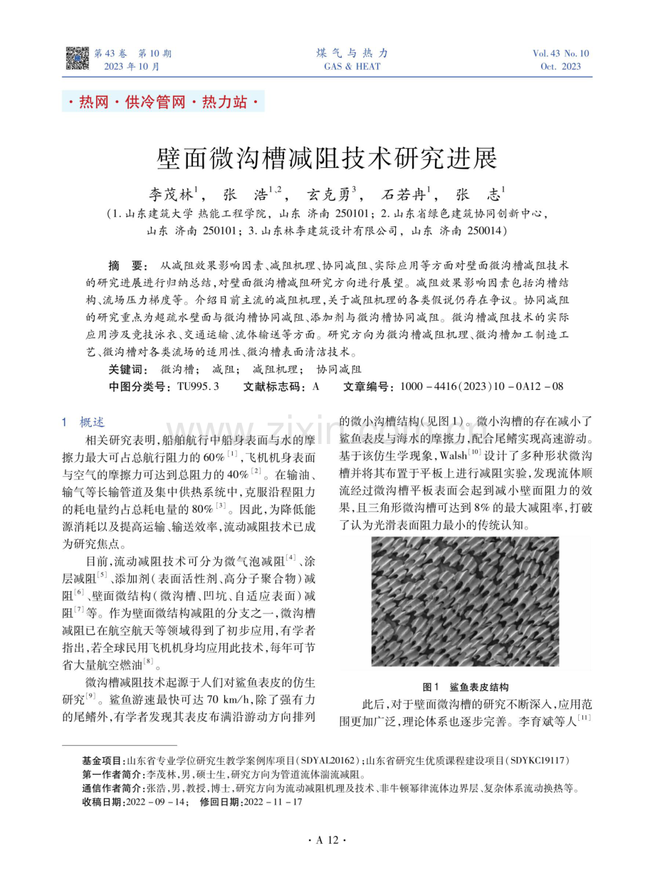 壁面微沟槽减阻技术研究进展.pdf_第1页