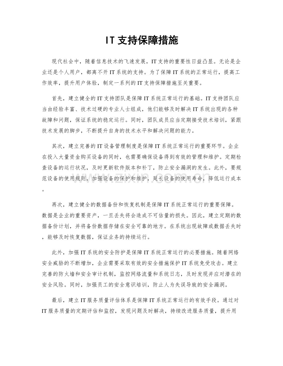 IT支持保障措施.docx_第1页