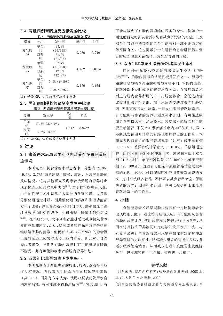 不同喂养加冲洗模式在食管癌术后早期肠内营养患者中的应用.pdf_第3页