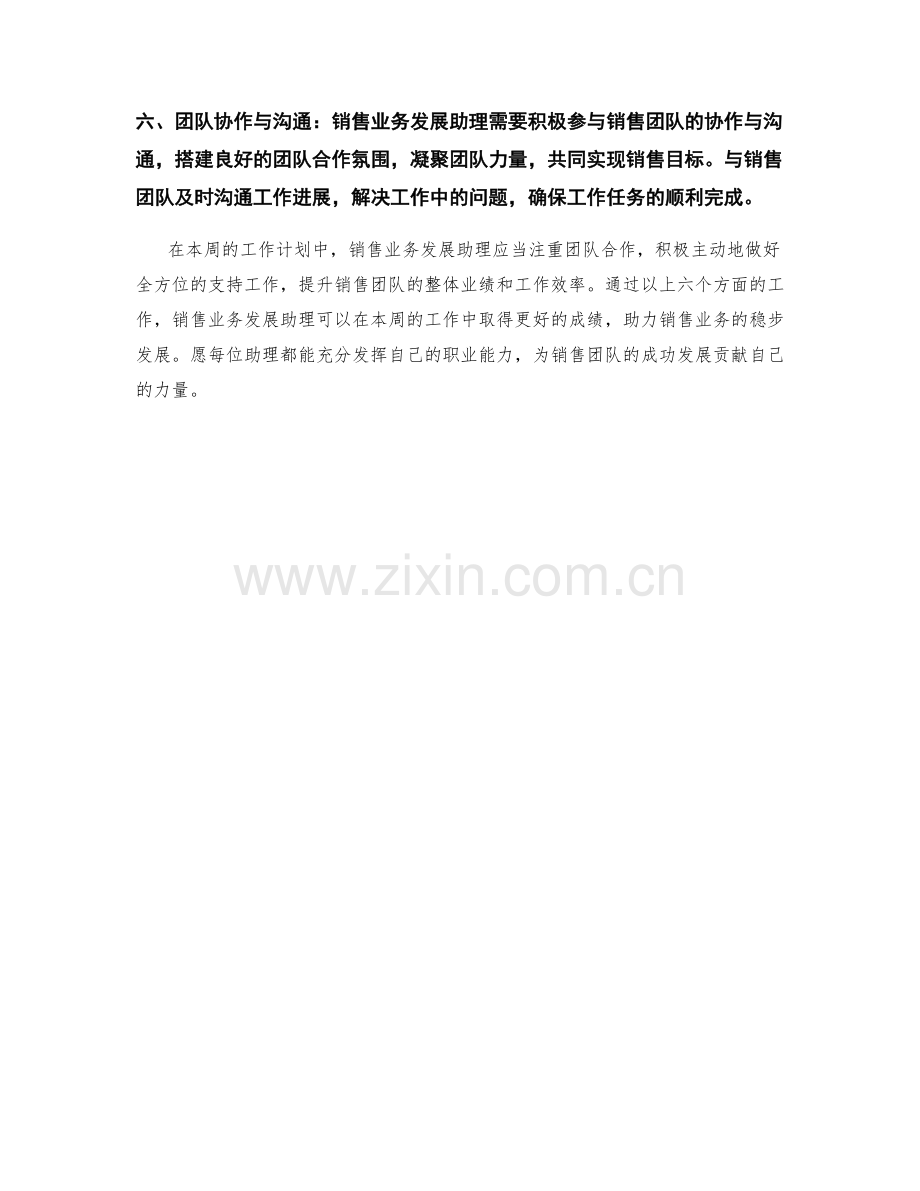 销售业务发展助理周工作计划.docx_第2页