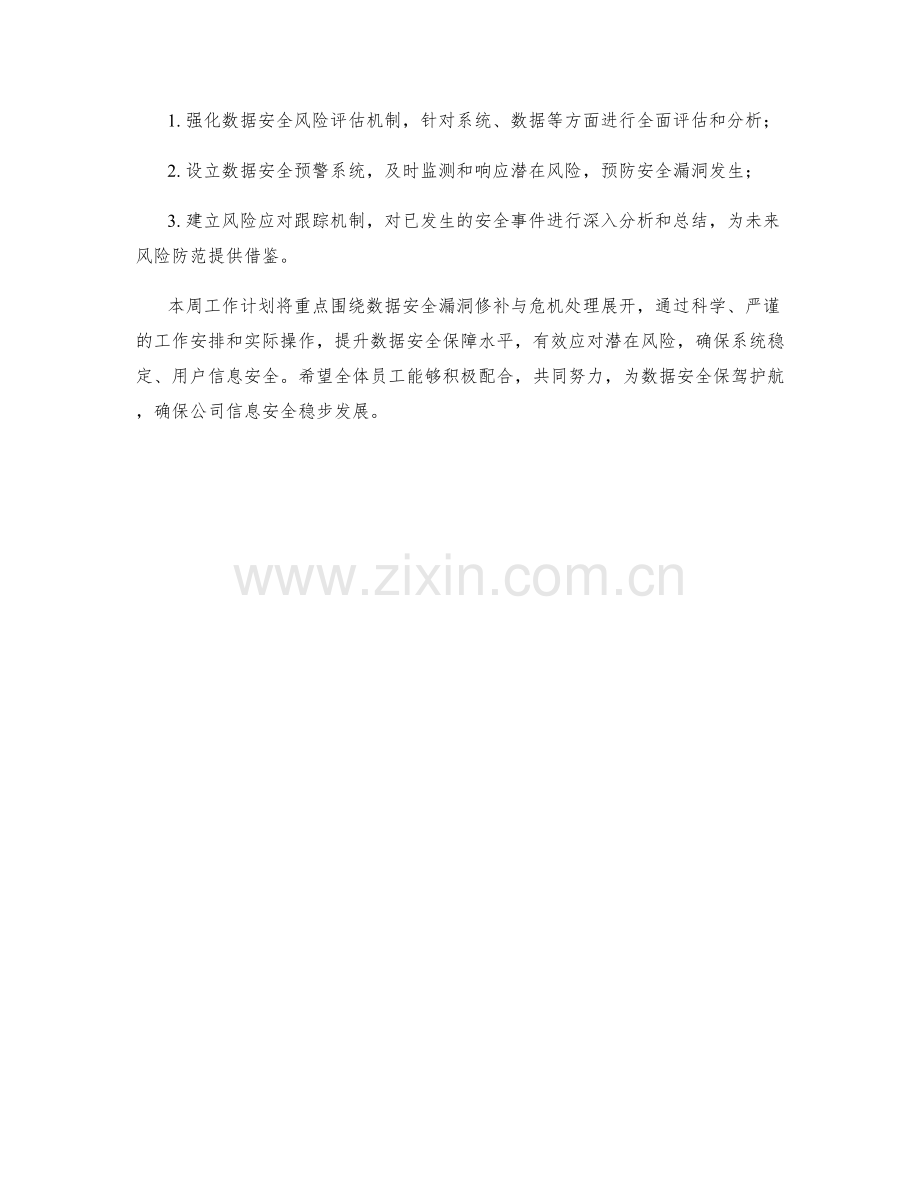 数据安全漏洞修补与危机处理周工作计划.docx_第2页