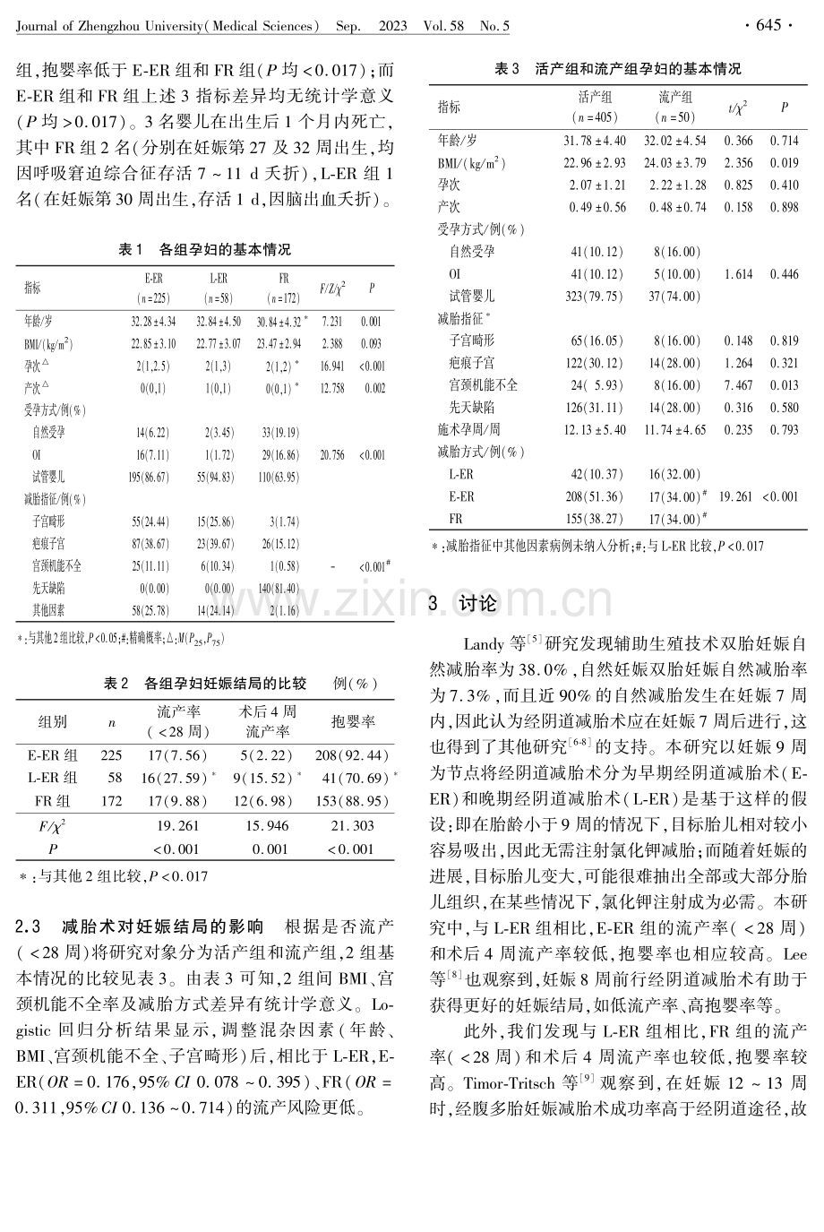 不同孕周双绒毛膜双胎妊娠经阴道与经腹减胎术妊娠结局比较.pdf_第3页