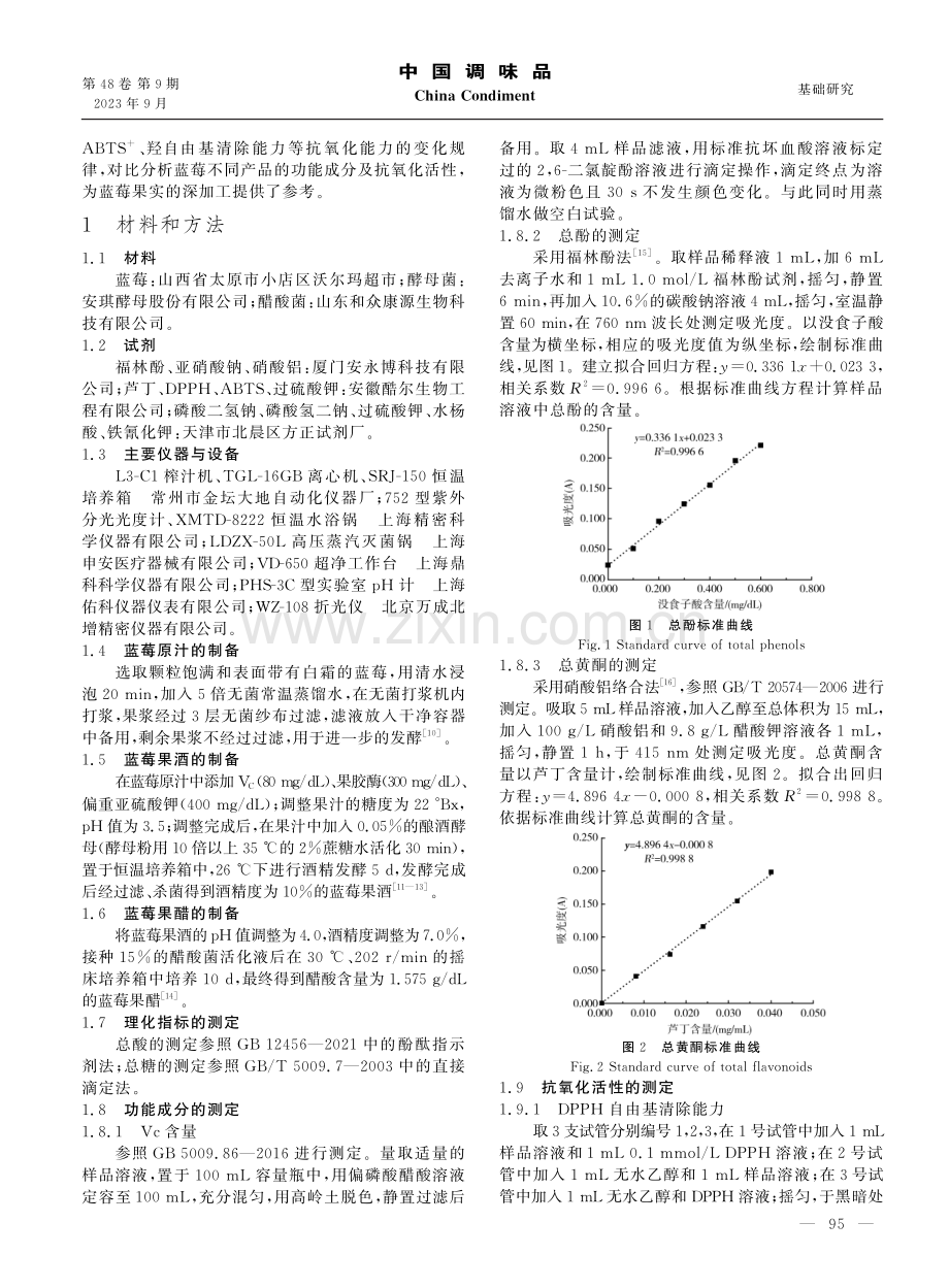 不同发酵阶段蓝莓产品的功能成分及抗氧化活性.pdf_第2页