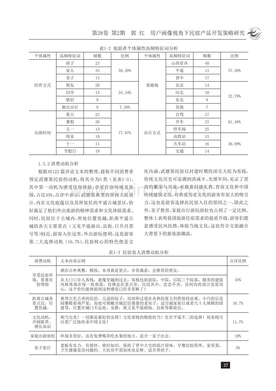 用户画像视角下民宿产品开发策略研究——以平遥武德第民宿为例.pdf_第3页