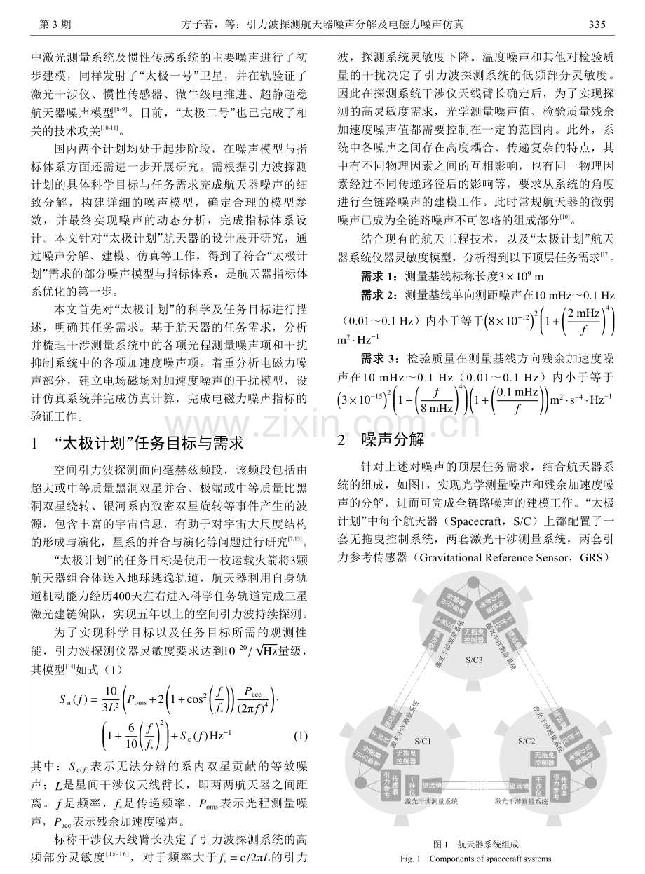 引力波探测航天器噪声分解及电磁力噪声仿真.pdf_第2页