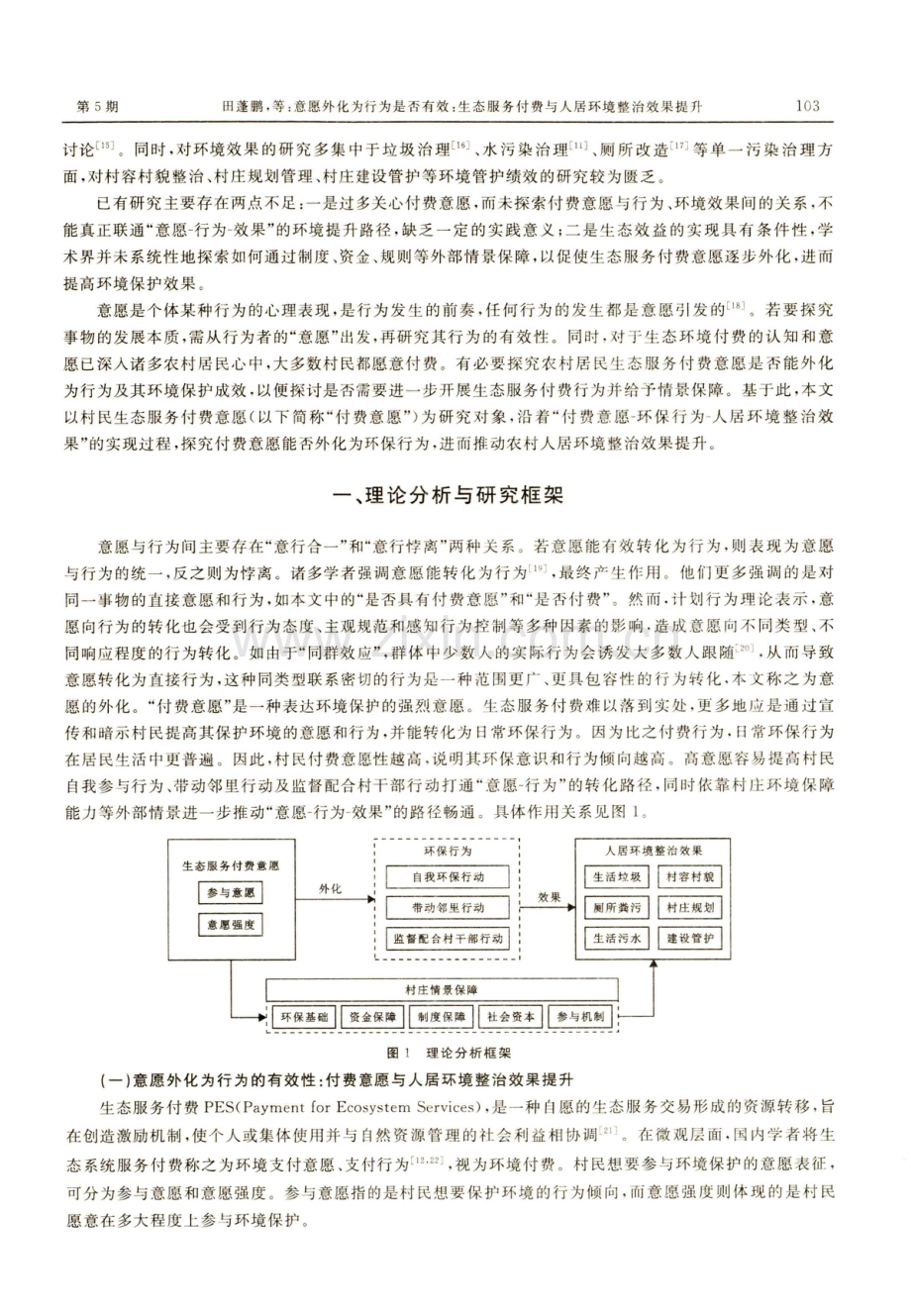 意愿外化为行为是否有效：生态服务付费与人居环境整治效果提升.pdf_第2页