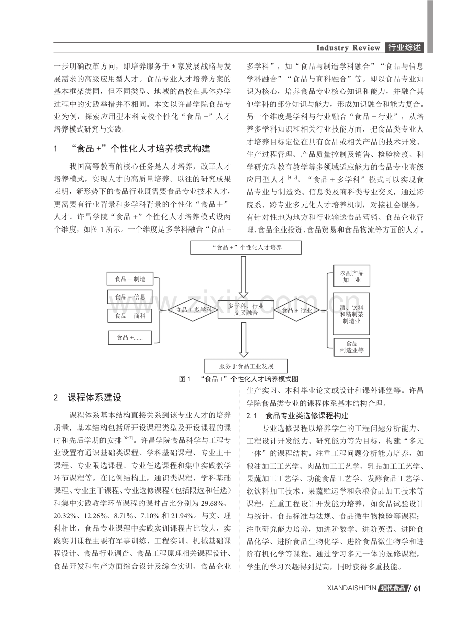 应用型本科高校个性化“食品 ”人才培养模式研究与实践.pdf_第2页