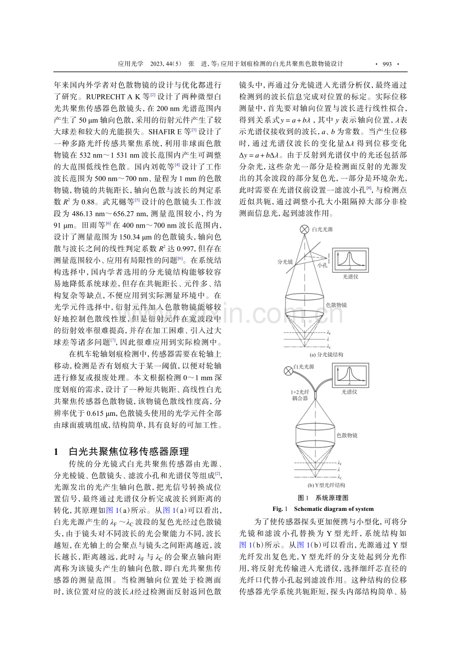 应用于划痕检测的白光共聚焦色散物镜设计.pdf_第2页